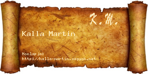 Kalla Martin névjegykártya